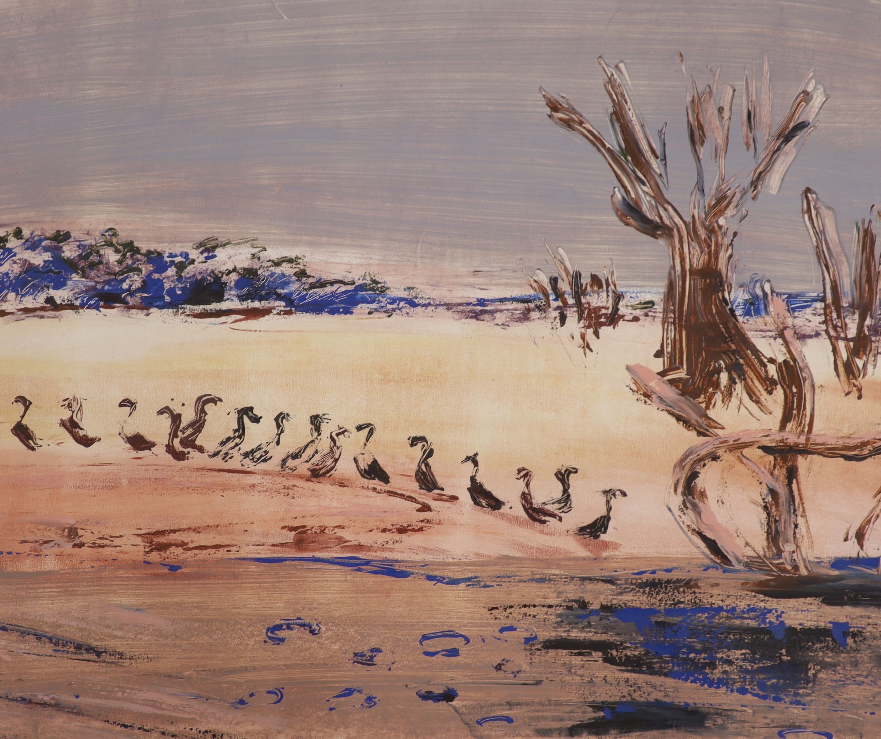 Niamh Collins (Irish, 1956-), oil on paper, 'Whistling Shellduck III', label verso, 53 x 63cm